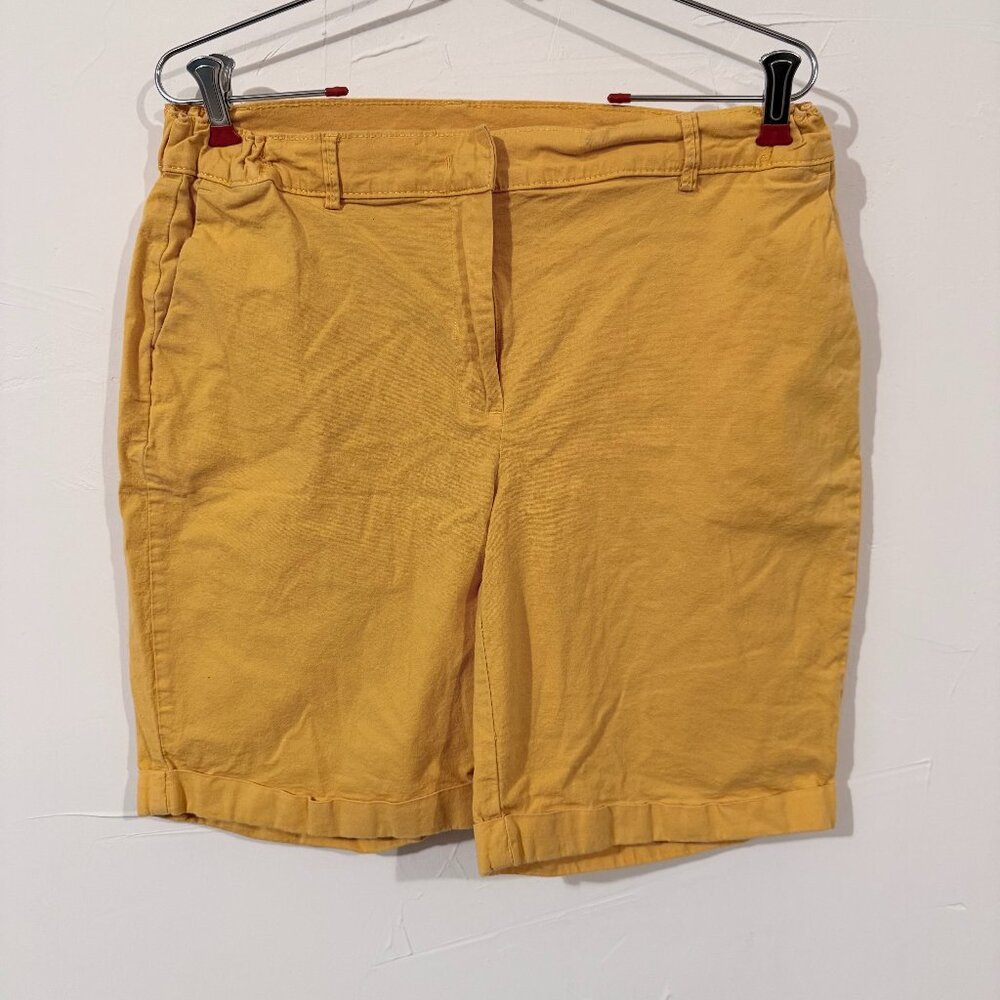 Patprimo Women’s Bermuda Shorts Size 14 – Mustard Yellow, summer, vacation